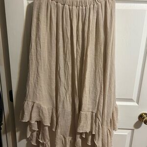 Mia Joy-Boho Tan/Cream Ruffled Skirt